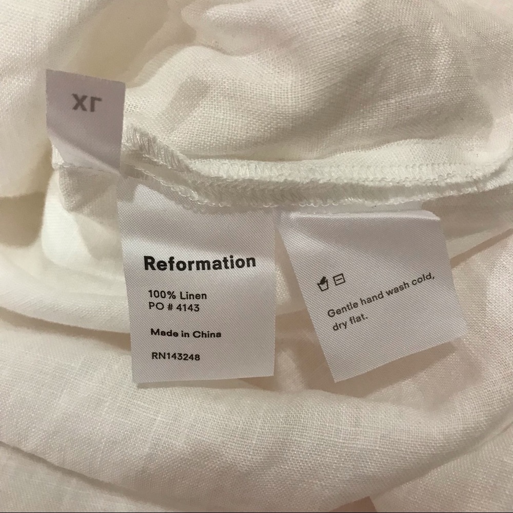 SOLD Reformation Linen Dress XL XXL White Midi Sundress Elliot EUC - Picture 9 of 10
